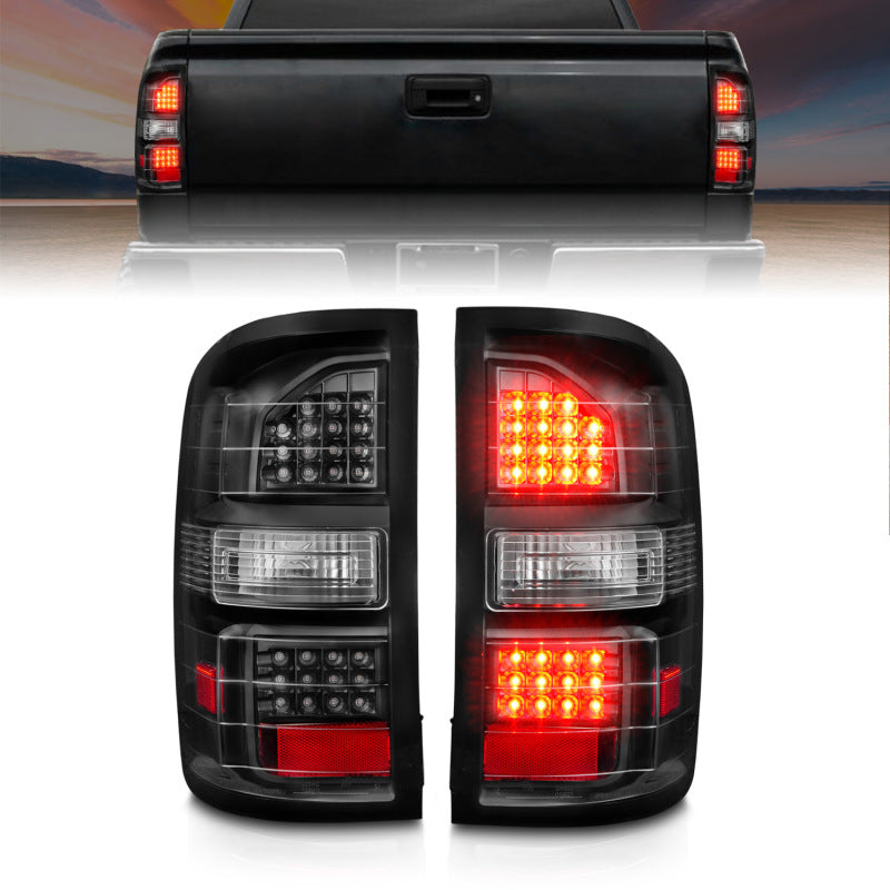 ANZO 2014-2018 GMC Sierra LED Tail Lights Black Housing Clear Lens 311397 311397 Photo - Primary