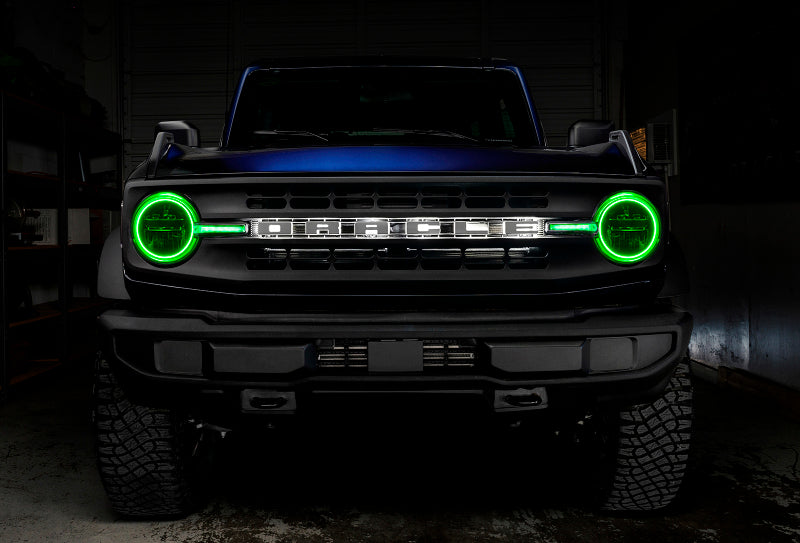 ORACLE Lighting Oracle 21-22 Ford Bronco Headlight Halo Kit w/DRL Bar - Base Headlights ColorSHIFT -w/2.0 Controller 1471-333 1471-333 User 1