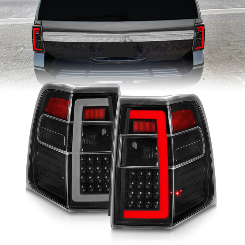 ANZO 07-17 Ford Expedition LED Taillights w/ Light Bar Black Housing Clear Lens 311408 311408 Photo - Primary
