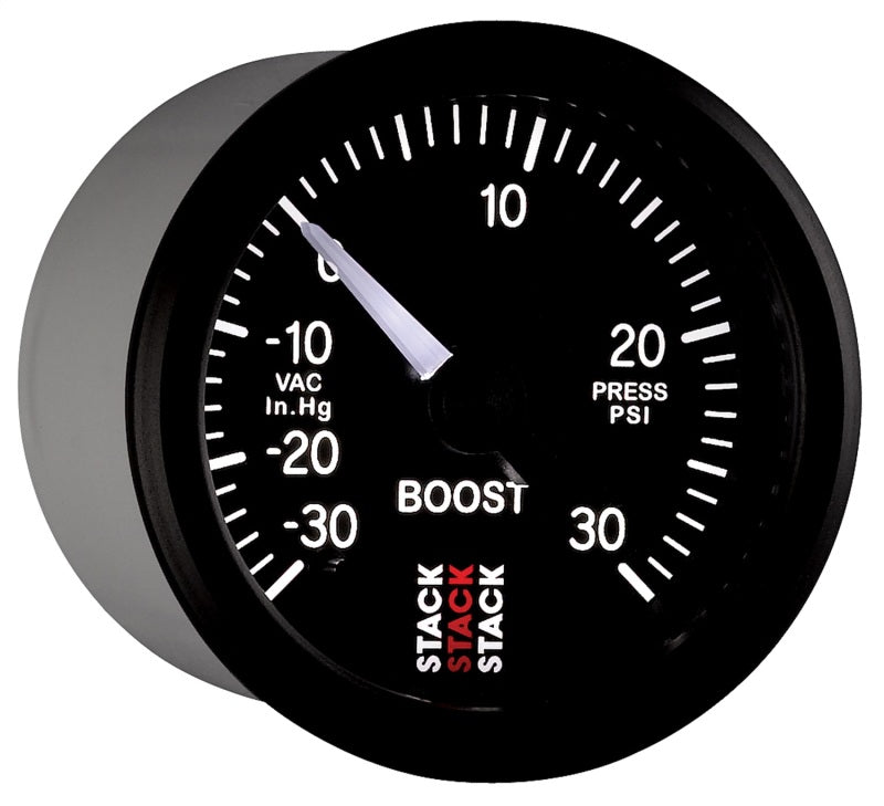 Autometer Stack 52mm -30INHG to +30 PSI (Incl T-Fitting) Pro Stepper Motor Boost Press Gauge - Black ST3312 ST3312 User 6