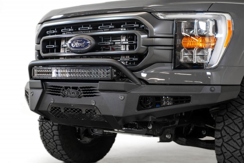 Addictive Desert Designs 2021 Ford F-150 HoneyBadger Front Bumper w/o Top Hoop F190111040103 F190111040103 Photo - Primary