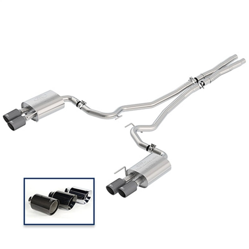 Ford Racing 18+ Mustang GT 5.0L Cat-Back Touring Exhaust System w/Carbon Fiber Tips M-5200-M8TFA M-5200-M8TFA Photo - Unmounted