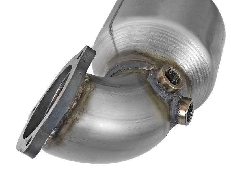 aFe Power Twisted Steel SS304 Downpipe 2.5in w/Cat 17-18 Hyundai Elantra L4-1.6L (t) 48-37001-1HC 48-37001-1HC Photo - Close Up