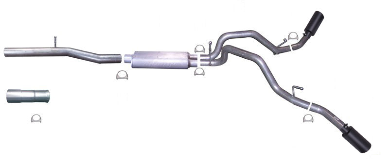 Gibson 10-12 Chevrolet Silverado 1500 Hybrid 6.0L 2.25in Cat-Back Dual Extreme Exhaust - Black Elite 65637B 65637B Photo - Primary