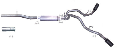 Gibson 10-12 Chevrolet Silverado 1500 Hybrid 6.0L 2.25in Cat-Back Dual Extreme Exhaust - Black Elite 65637B 65637B Photo - Primary