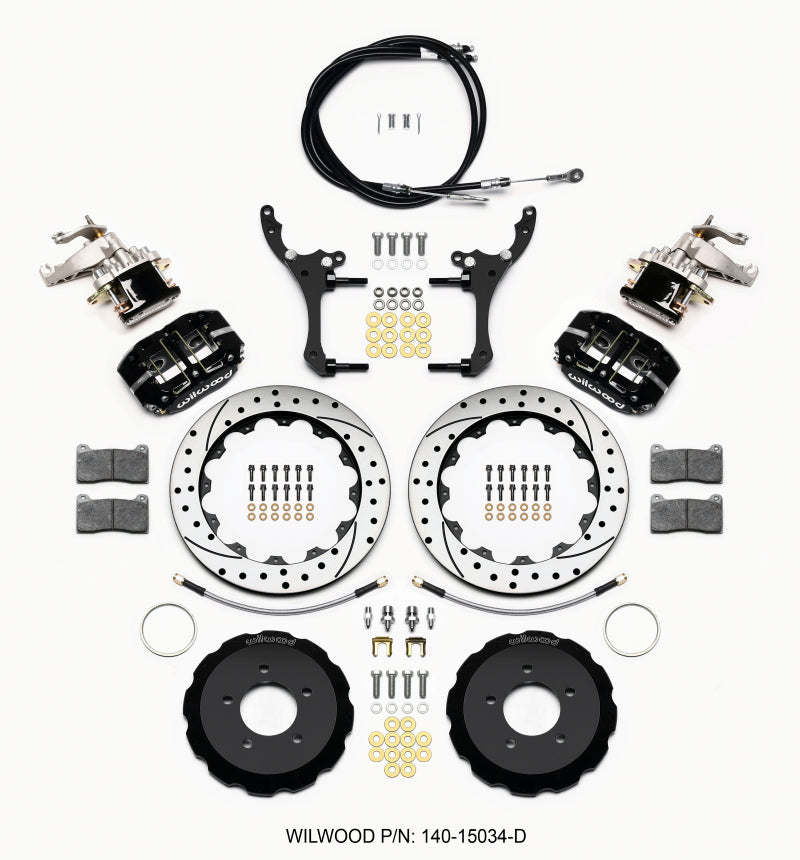 Wilwood Dynapro Radial4 / MC4 Rear Kit 12.88 Drilled 2006-15 Miata w/Lines & Cables 140-15034-D 140-15034-D Photo - Primary