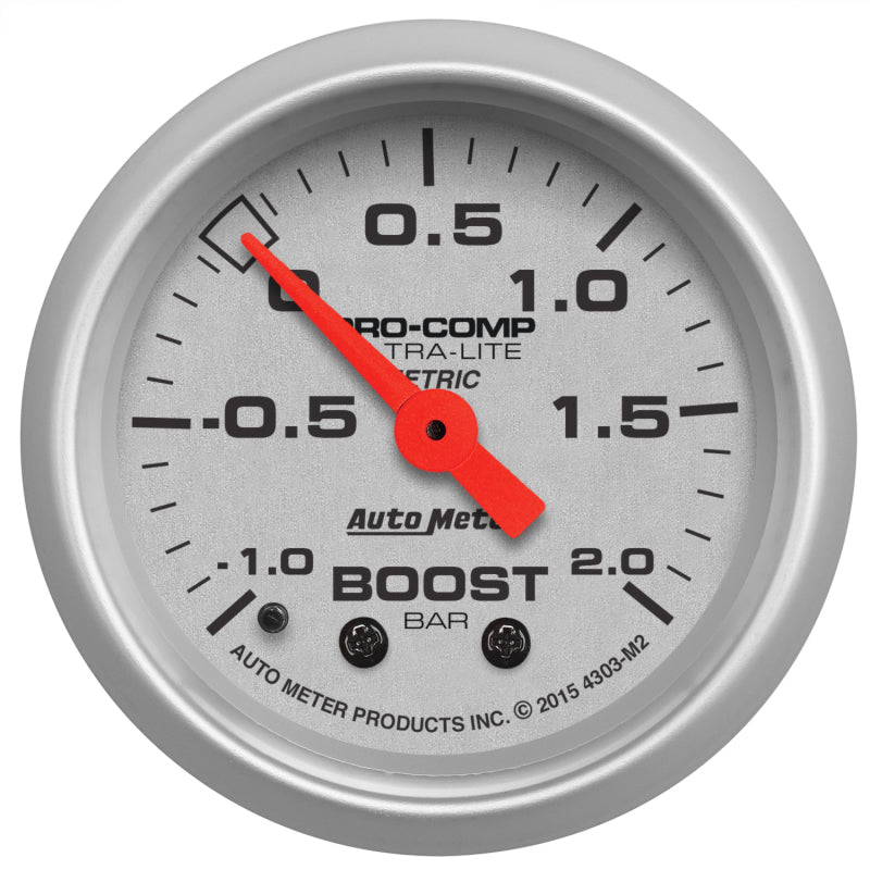 Autometer Ultra-Lite Gauge Vac/Boost 2 1/16in -1 - +2 Bar Mechanical Ultra-Lite 4303-M2 4303-M2 Photo - Primary