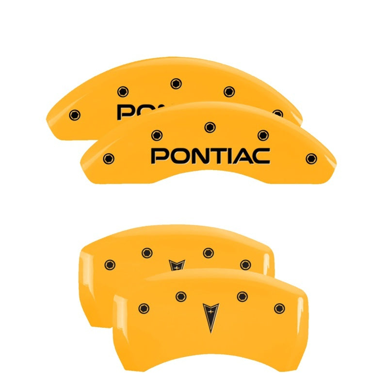 MGP 4 Caliper Covers Engraved Front Pontiac Rear Arrow Yellow Finish Black Char 2006 Pontiac G6 18025SPONYL 18025SPONYL Photo - Primary