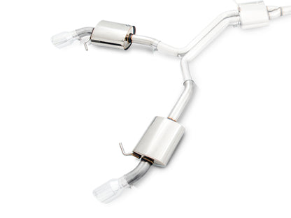 AWE Tuning Audi B9 A4 Touring Edition Exhaust Dual Outlet - Chrome Silver Tips (Includes DP) 3015-32078 3015-32078 Photo - out of package