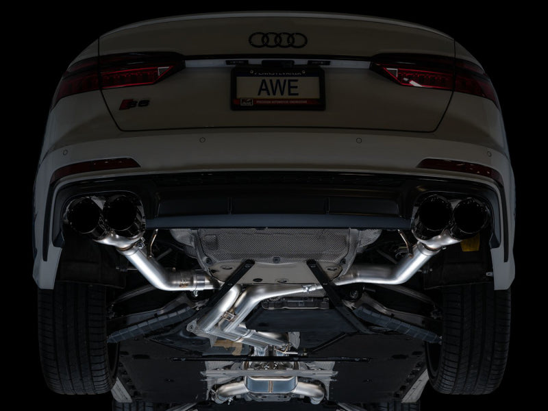 AWE Tuning 19-23 Audi C8 S6/S7 2.9T V6 AWD Track Edition Exhaust - Diamond Black Tips 3020-43109 3020-43109 Photo - Mounted