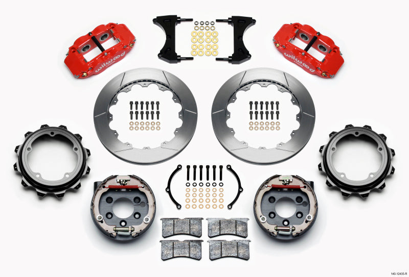 Wilwood Narrow Superlite 4R Rear P-Brk Kit 12.88in Red Strange Eng Floater 3.49in Offset 140-12435-R 140-12435-R Photo - Primary
