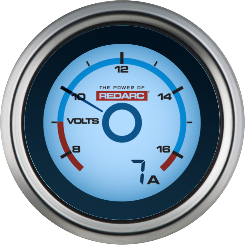 REDARC Single Battery Voltage Gauge w/Optional Current Display - 52mm G52-VA G52-VA Photo - Primary