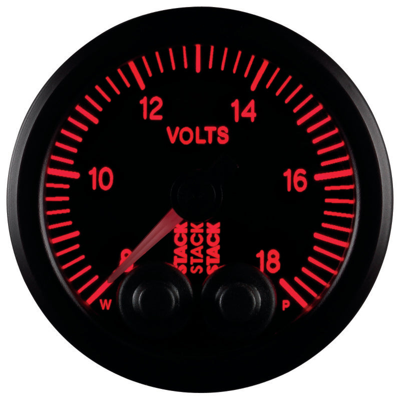 Autometer Stack 52mm 8-18V Pro-Control Battery Voltage Gauge -Black ST3516 ST3516 User 6