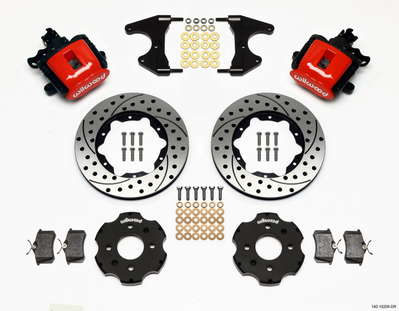 Wilwood Combination Parking Brake Rear Kit 11.00in Drilled Red Civic / Integra Drum 2.46 Hub Offset 140-10208-DR 140-10208-DR Photo - Primary