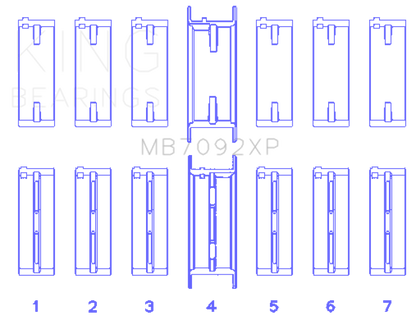 King Engine Bearings King Nissan RB26DETT (Size 0.25) Performance Main Bearing Set MB7092XP0.25 MB7092XP0.25 Photo - Primary