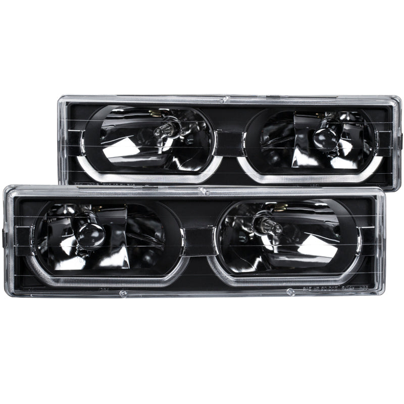 Anzo 1988-1998 Chevrolet C1500 Crystal Headlights Black w/ Low - Brow 111299 Photo - Primary