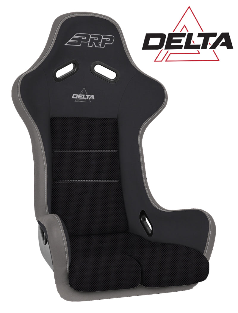 PRP Seats PRP Delta Composite Seat- Black/Grey (PRP Silver Outline/Delta Silver- Silver Stitching) A37F-203 A37F-203 Photo - Primary
