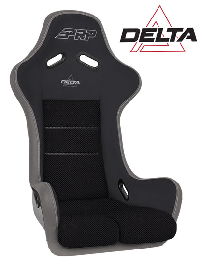 PRP Seats PRP Delta Composite Seat- Black/Grey (PRP Silver Outline/Delta Silver- Silver Stitching) A37F-203 A37F-203 Photo - Primary