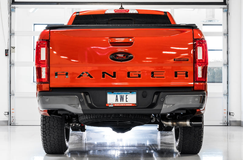 AWE Tuning 2019+ Ford Ranger 0FG Performance Exhaust System w/Diamond Black Tips & Rock Guard 3015-23064 3015-23064 Photo - Mounted