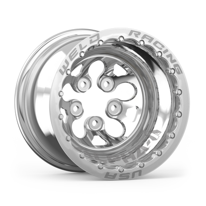 Weld Alpha-1 15x12 / 5x4.75 BP / 3in. BS Polished Wheel - Polished Double Beadlock MT 83P-512276MP 83P-512276MP Photo - Unmounted