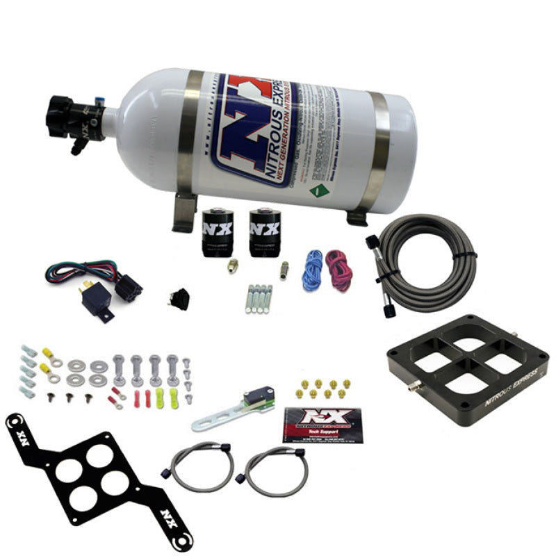 Nitrous Express Dry Dual Stage Billet Crossbar Plate System 100-1000hp (4500 Flange) w/10lb Bottle 66247-10 66247-10 Photo - Primary