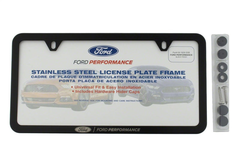 Ford Racing Ford Performance Slim License Plate Frame - Black Stainless Steel M-1828-SSB M-1828-SSB Photo - Unmounted