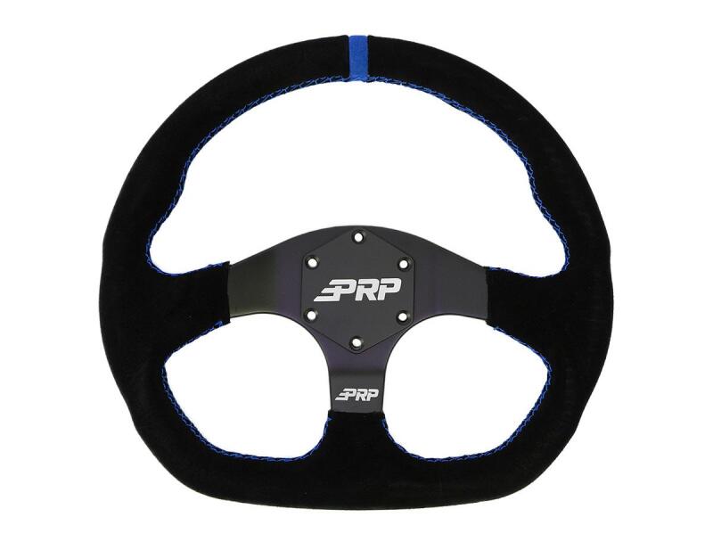 PRP Seats PRP Suede D-Shape Steering Wheel - Blue G251 G251 Photo - Close Up