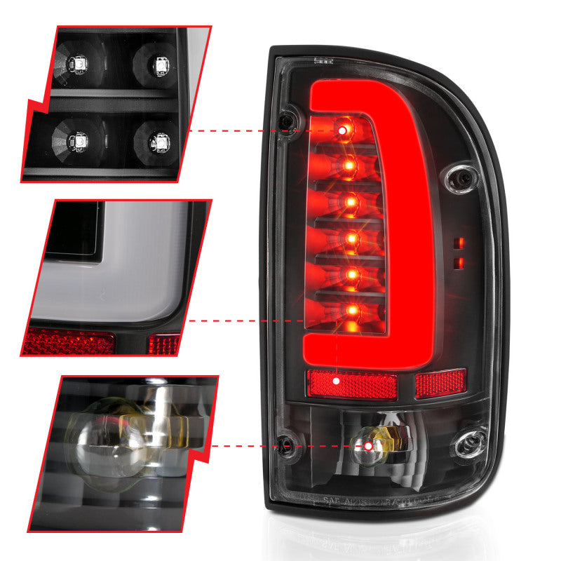 ANZO 95-00 Toyota Tacoma LED Taillights Black Housing Clear Lens (Pair) 311353 311353 User 2