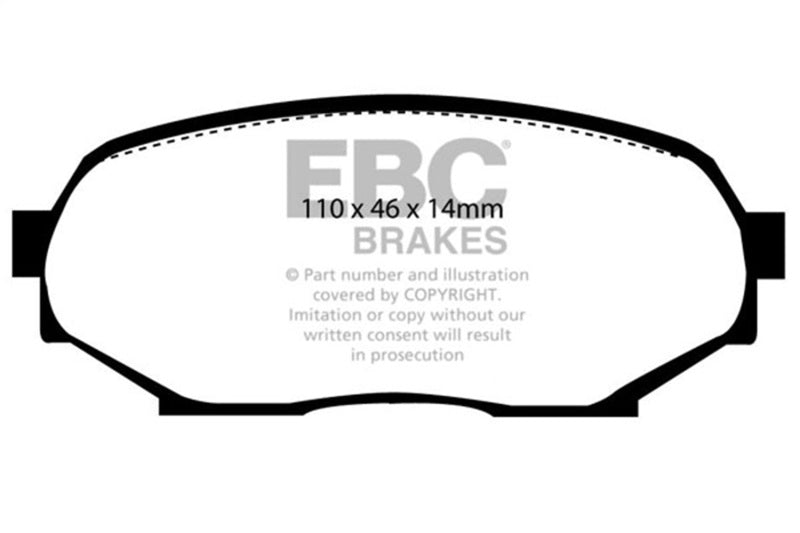 EBC DP4802R Yellow Stuff Front Brake Pads for 90-93 Mazda Miata DP4802R Photo - Primary