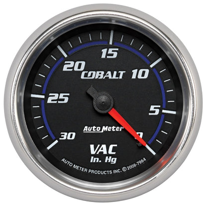 Autometer 2-5/8" Vacuum, 0-30 In Hg, Cobalt 7984 Photo - Primary