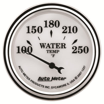 Autometer 2-1/16" Water Temperature, 100-250 °F, Air-Core, Old-Tyme White II 1237 Photo - Primary