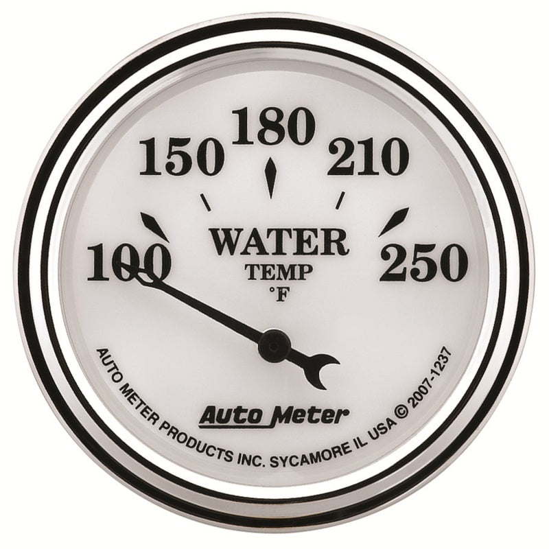 Autometer 2-1/16" Water Temperature, 100-250 °F, Air-Core, Old-Tyme White II 1237 Photo - Primary