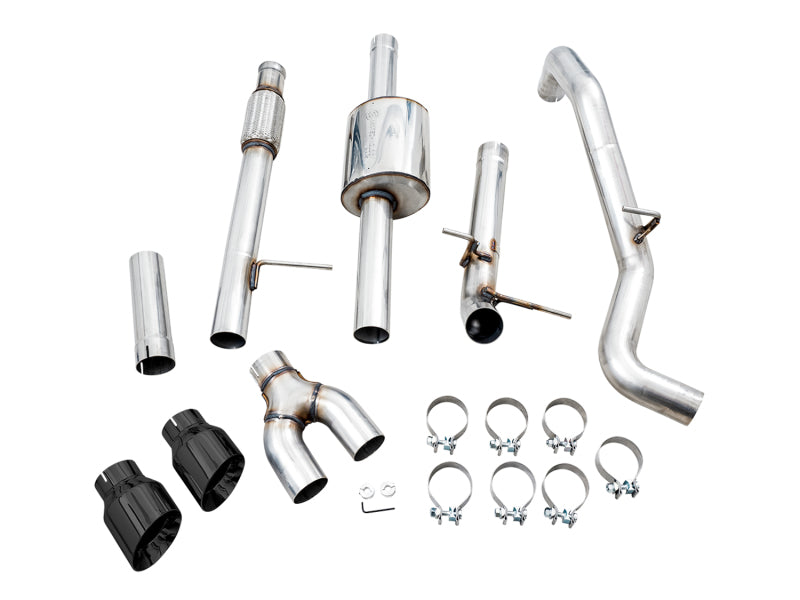 AWE Tuning 4th Gen GM 1500 5.3L 0FG Catback Dual Side Exit (Flat Bumper) - Diamond Tips 3015-23208 3015-23208 Photo - out of package