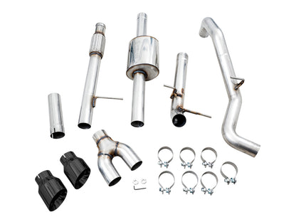 AWE Tuning 4th Gen GM 1500 5.3L 0FG Catback Dual Side Exit (Flat Bumper) - Diamond Tips 3015-23208 3015-23208 Photo - out of package