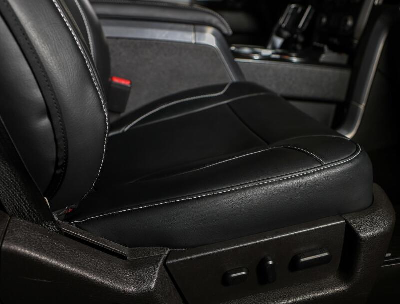 PRP Seats PRP 12-14 Ford Raptor Front Seat Covers (Pair) - Black w Silver Stitch B068-06 B068-06 Photo - Close Up