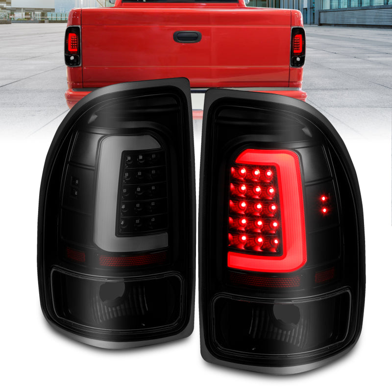 ANZO 1997-2004 Dodge Dakota LED Taillights Black Housing Smoke Lens Pair 311348 311348 Photo - Primary