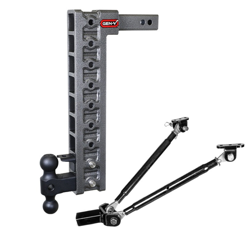GEN-Y Hitch Gen-Y Mega Duty 2in Shank 20in Drop 10K Hitch w/Dual-Ball/Pintle Lock/Stabilizer Kit GH-329 GH-329 User 1