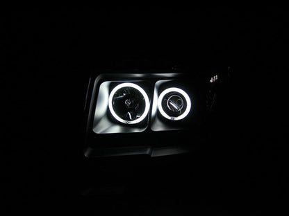 Anzo 2009-2014 Ford F-150 Projector Headlights w/ Halo Black (CCFL) 111161 Photo - Mounted