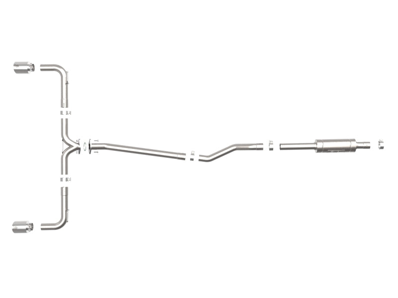 aFe Takeda 2-1/2in 304 SS Cat-Back Exhaust w/ Polished Tips 14-18 Mazda 3 L4 2.0L/2.5L 49-37015-P 49-37015-P Photo - Unmounted