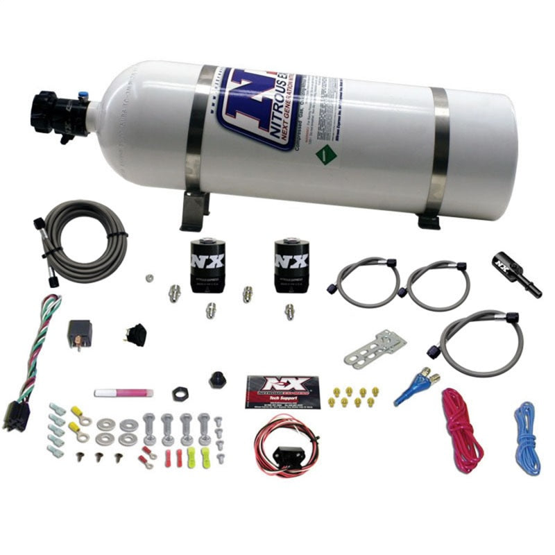 Nitrous Express 11-15 Ford Mustang GT 5.0L Coyote Single Nozzle Nitrous Kit (35-150HP) w/15lb Bottle 20932-15 20932-15 Photo - Primary