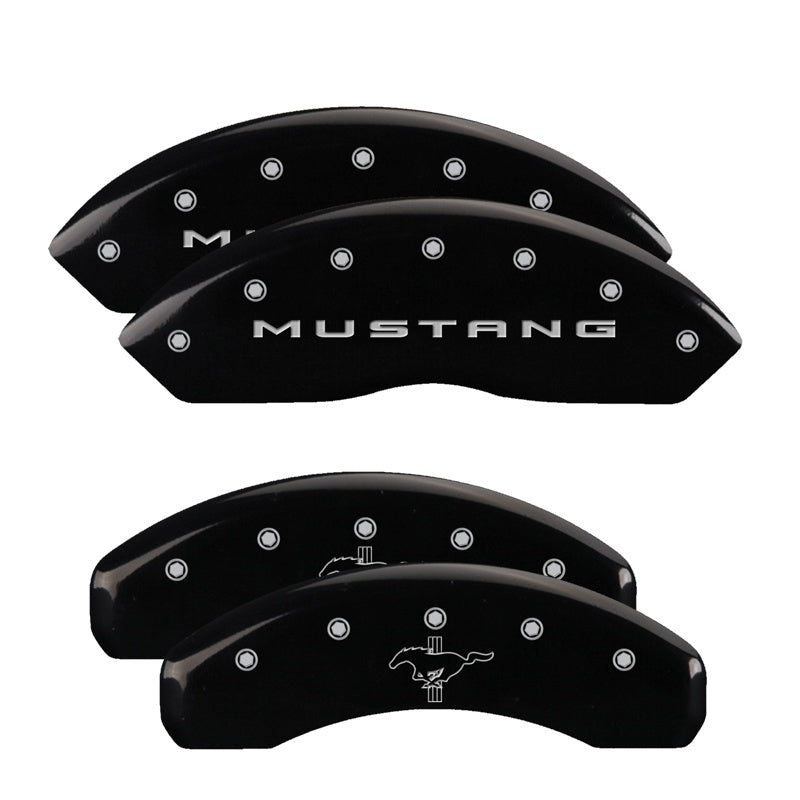 MGP Caliper Covers (set of 4), Engraved Front 2015/Mustang Engraved Rear 2 10202SMB2BK Photo - Primary