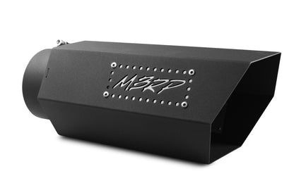 MBRP Universal Hex Tip 5in Inlet 16in Length w/ Logo - Black Coated T5166BLK Photo - Primary