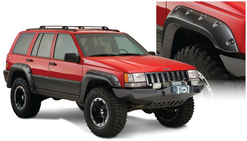 Bushwacker 93-98 Jeep Grand Cherokee Cutout Style Flares 4pc - Black 10916-07 10916-07 Photo - Primary