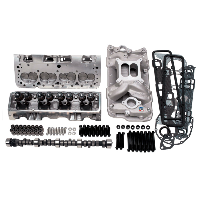 Edelbrock 410HP Total Power Package Top-End kit; includes cylinder heads, cam 2098 Photo - Primary