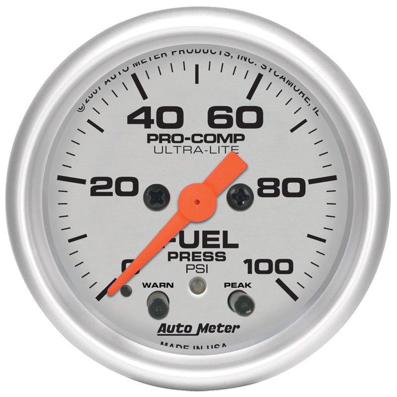 Autometer 2-1/16" Fuel Pressure, 0-100 Psi, Stepper Motor, Ultra-Lite II 4371 Photo - Primary