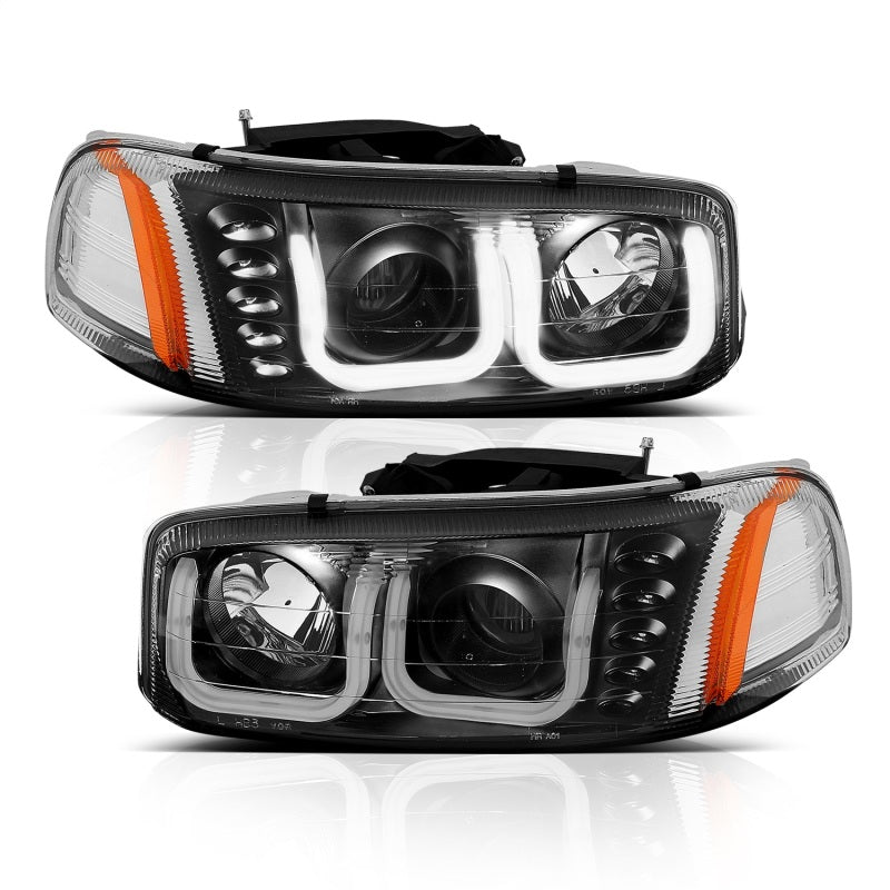 Anzo 1999-2006 Gmc Sierra 1500 Projector Headlights w/ U-Bar Black 111303 Photo - Unmounted