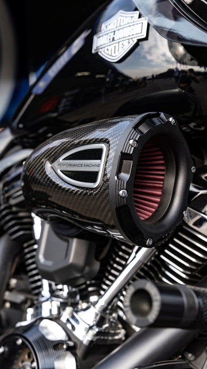 Performance Machine 93-06 Big Twin CV Carb,01-17 Big Twn Delphi C4 Series Air Cleaner - CF/Blk Ops 0206-2162-SMB 0206-2162-SMB User 1
