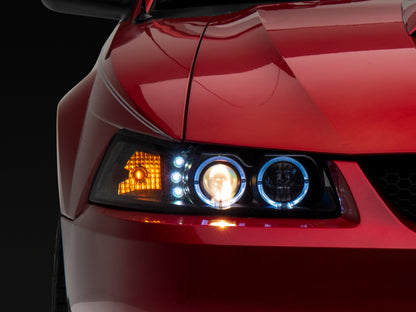 Raxiom 99-04 Ford Mustang Dual LED Halo Projector Headlights- Black Housing (Clear Lens) 101684 101684 Photo - Primary