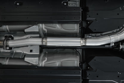 MBRP 15-19 Subaru WRX 2.0L/STI 2.5L 3in Dual Split Rear Exit w/ 3.5in CF Tips - T304 (Race Version) S48023CF S48023CF Photo - Mounted