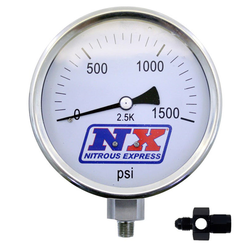 Nitrous Express Nitrous Pressure Gauge 4in-High Accuracy 6AN 15542 15542 Photo - Primary